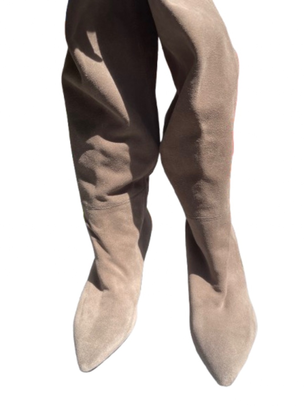 Jeffrey Campbell tan Senita Thigh High Over-The-Knee Boots sued Anthropology 7